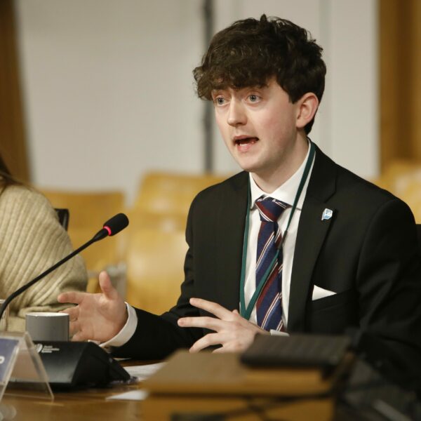 Beinn Grant MSYP speaking during session at the Education, Children and Young People Committee