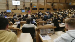 MSYPs in The Scottish Parliament chamber at SYP82