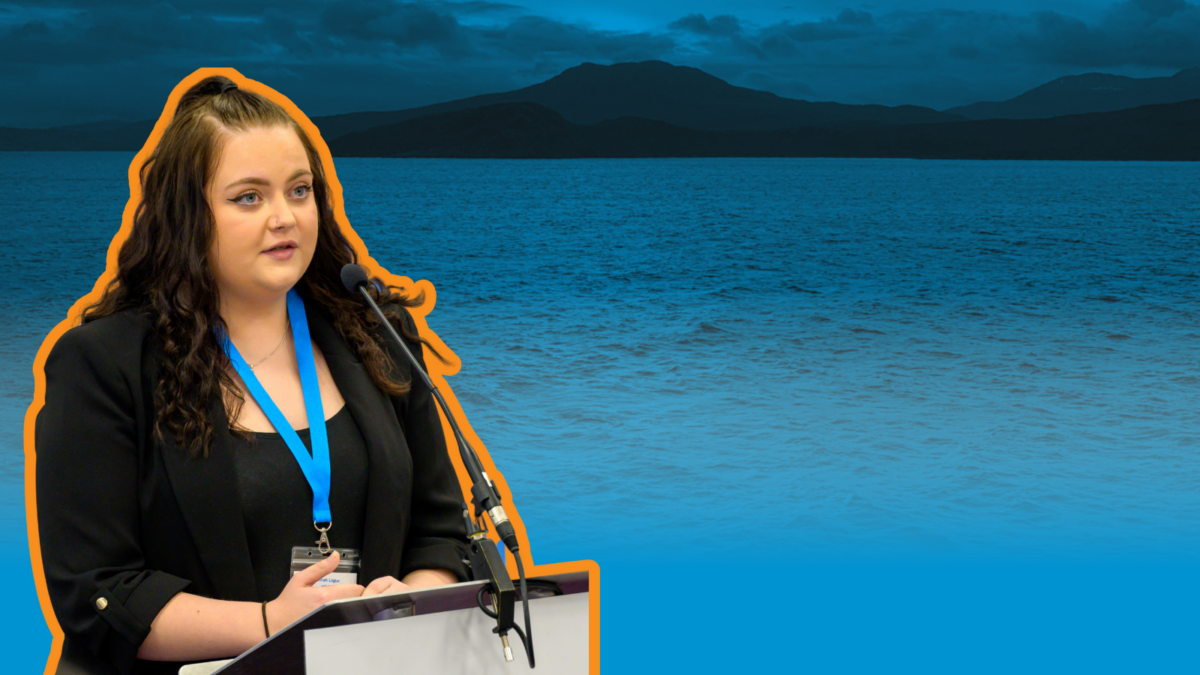 Alannah Logue MSYP overlaid on an image of the isle of Lewis.