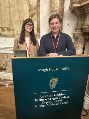 Ella Quinn and Hamish Nott MSYPs at the Ireland-UK Youth Forum in Dublin